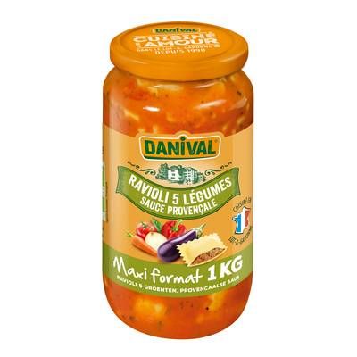 Danival Ravioli 5 légumes bio sauce provençale, Maxi format, 1KG