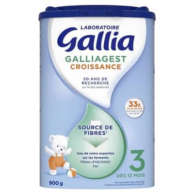 Laboratoire Gallia Lait de Croissance Galliagest 3ème âge en poudre Bébé Dès 12 Mois, 900g