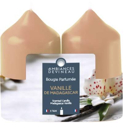 3482356614655 - Ambiances Devineau - 2 bougies cylindrique Vanille de Madagascar