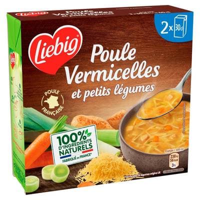 Liebig Soupe Poule Vermicelles et Petits Légumes, 2x30cl