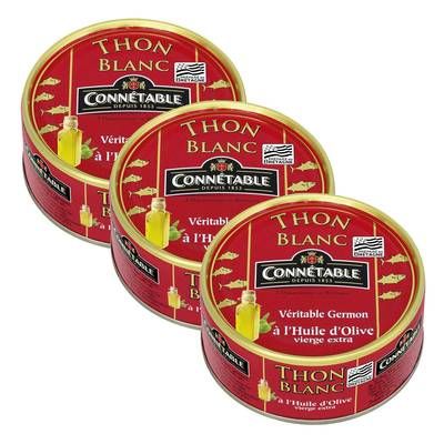 Connetable Thon Blanc à l'Huile d'Olive vierge extra, Lot de 3x160g