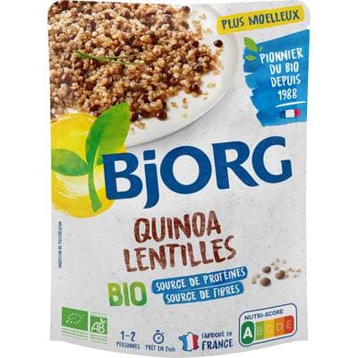 Bjorg Quinoa Lentilles Bio en sachet micro-ondable, 250g