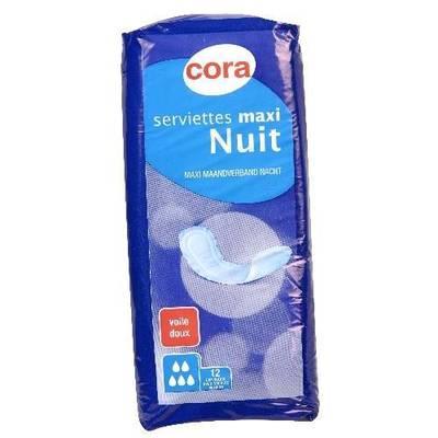 3257980551245 - Cora - Serviettes hygiéniques Maxi nuit
