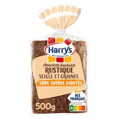 3228857002245 - Harrys - Pain de Mie Rustique American Sandwich Seigle et Graines