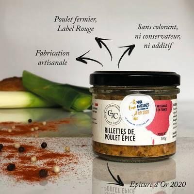 3770014066145 - Sept Collines - Rillettes de poulet épicé - Conserverie Artisanale