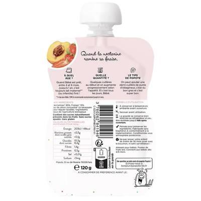 3760262841946 - Popote - Nectarine Fraise Bio Gourde Bébé Dès 4/6 mois