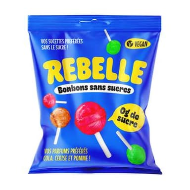Rebelle Sucettes sans sucre, 50g