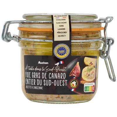 Auchan Terroir Foie Gras de Canard Entier IGP Sud Ouest, 180g