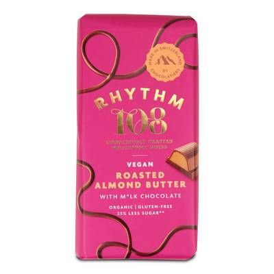 Rhythm 108 Tablette Chocolat au Lait Fourrée au Beurre d'Amande Bio, 100g