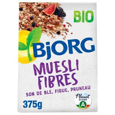Bjorg Muesli Fibres au son de blé figues pruneaux Bio, 375g