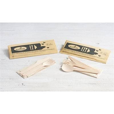 Naturelle Kit complet de 3 couverts + serviette