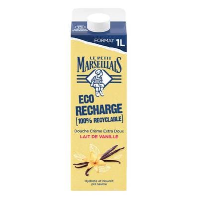 Le Petit Marseillais Recharge Douche Extra Douce Lait De Vanille BIO, 1L