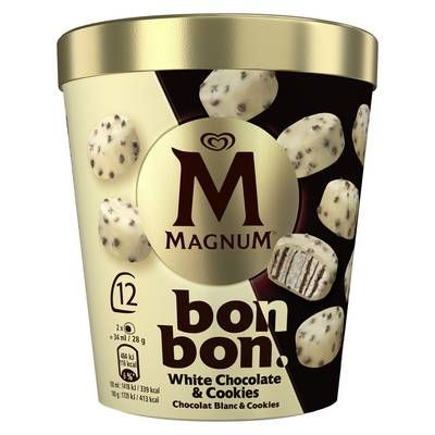 Magnum Bonbons glacés chocolat blanc cookie, 168g