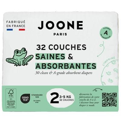 Joone Couches Bébé T2 3-5kg, 32 couches