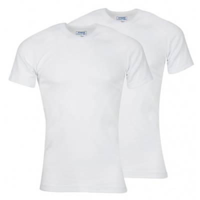 3106435170251 - Athena - 2 T-shirts col V en coton bio Blanc