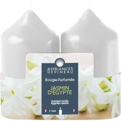 3482356614723 - Ambiances Devineau - 2 bougies cylindrique Jasmin d'Egypte