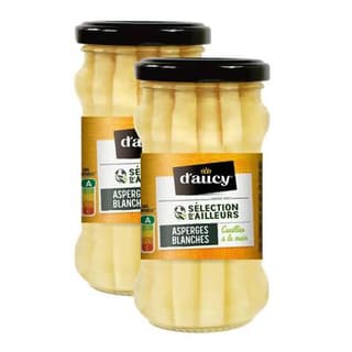D'aucy Asperges blanches Cueillies à la Main en bocal, Lot de 2x110g