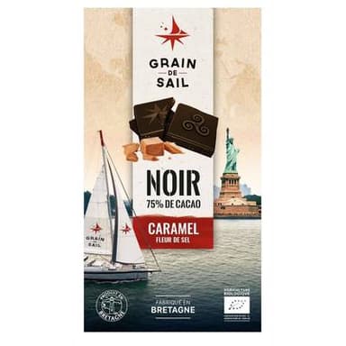 Grain de Sail Chocolat Noir Caramel Fleur de sel BIO, 100g