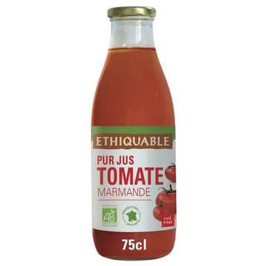 Paysans d'ici - Commerce Equitable Pur jus de Tomate Bio de Marmande, 75cl