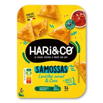 HARI&CO Samossas Lentilles Corail et Coco Sauce Rougail, 140g