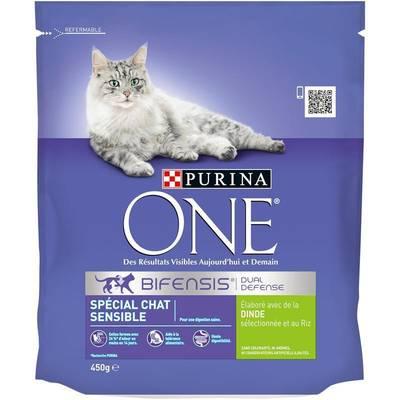 3222270834353 - Purina - One - Croquettes Dinde Spécial chat sensible pour chat adulte