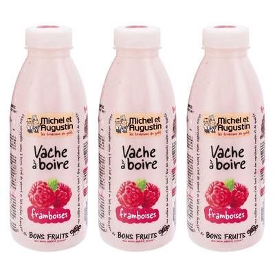 Michel et Augustin Yaourt à Boire Framboise, Lot de 3x500ml