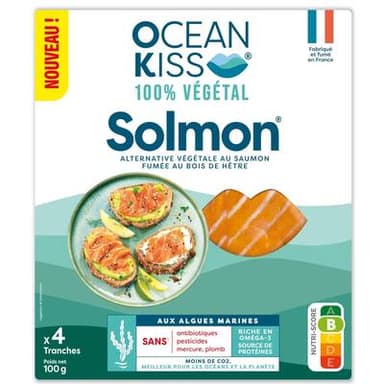 Ocean Kiss Alternative Végétale Solmon fumé au bois de Hêtre, 100g