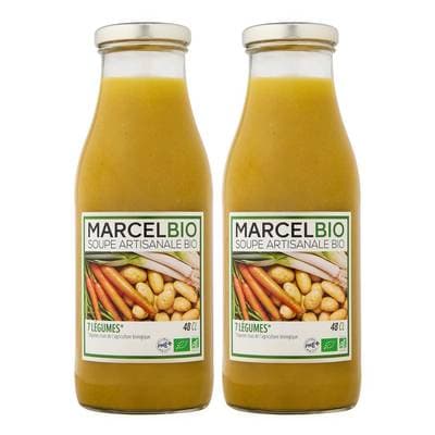 Marcel Bio Soupe 7 légumes Bio en bouteille, Lot de 2x48cl