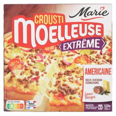 Marie Pizza l'Américaine boeuf cheddar cornichons, 530g
