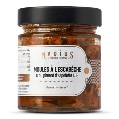 Marius, L'Épicerie Inspirée Moules à l'Escabèche et au Piment d'Espelette AOP, 170g