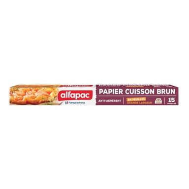 Alfapac Papier cuisson naturel en feuille, 15 feuilles