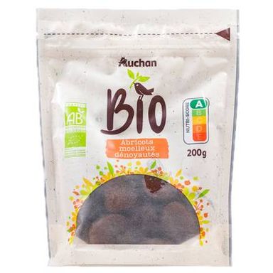 Auchan BIO Abricots Moelleux Dénoyautés, Bio, 200g