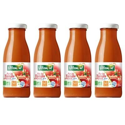 Vitamont Mini pur jus tomate de marmande Bio, Lot de 4x25cl