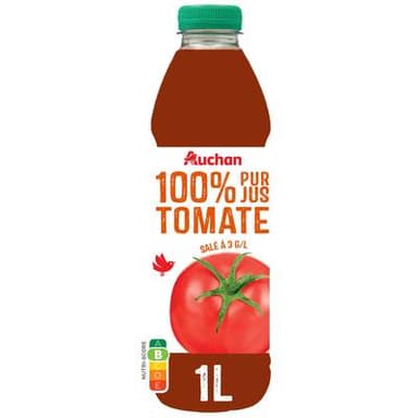 Auchan Pur jus de tomate, 1L