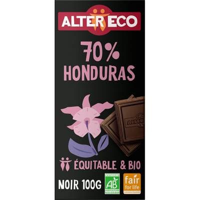 Alter Eco - Commerce Equitable Chocolat noir bio du Honduras 70% cacao, 100g