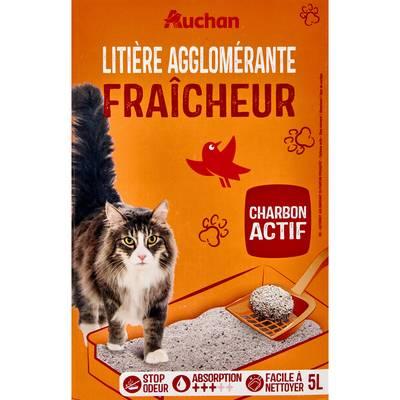 3596710539055 - Auchan - Litière agglomérante fraîcheur au charbon actif pour chat