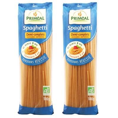 Priméal Spaghetti 1/2 complet, bio, Lot de 2x500g