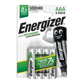 Energizer 4 Piles Rechargeales HR03 / AAA 500mAh, 4 piles