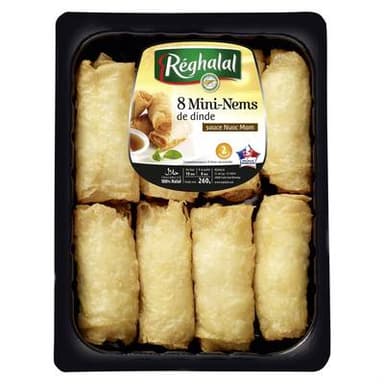 Reghalal 8 Nems + Sauce - Halal, 260g, 8 pièces