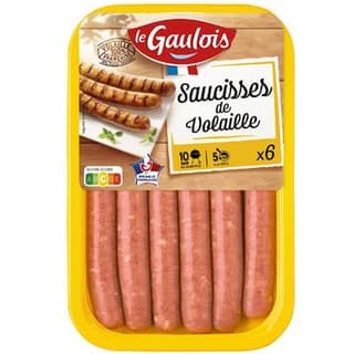Le Gaulois Saucisses de Volaille, 6x50g