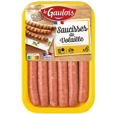 Le Gaulois Saucisses de Volaille, 6x50g
