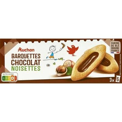 Auchan Barquettes chocolat-noisettes, 120g