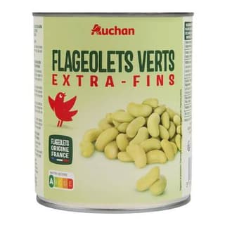 Auchan Flageolets verts extra-fins, 530g