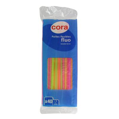 3257982134958 - Cora - Pailles flexibles fluo