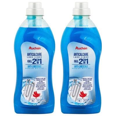 Auchan Gel anticalcaire lave-linge, Lot de 2x750ml