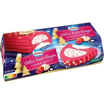 Nestlé Bûche glacée fruits rouges & coeur de meringue - 9/10 parts, Boite de 540g