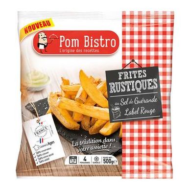 Pom Bistro Frites Rustiques à l'huile d'olive et sel de Guérande Label Rouge, 500g