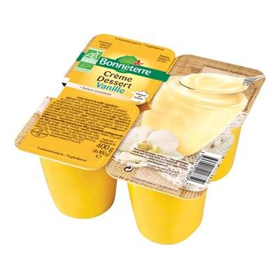 Bonneterre Crème dessert vanille bio, 4x100g