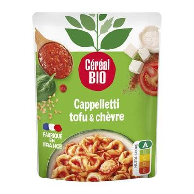 Céréal Bio Cappelletti Tofu Epinards Chèvre Veggie Bio en sachet micro-ondable, 220g