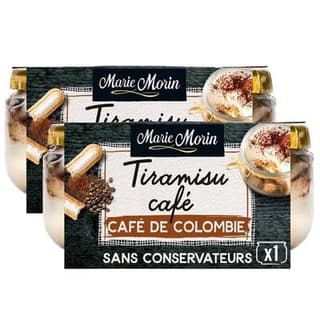 Marie Morin Tiramisu au café de Colombie, Lot de 2x80g